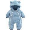 Fannyfuny Tuta da Neve Bambino Manica Lunga Spesse e Calde Infantile Pagliaccetto con Cappuccio Caldo Giacca Bambino Flanella Antivento Abbigliamento Carino Orso Outwear Tuta da Neve Calda per Bambina e Bambino