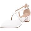 Generic Sandali da donna con tacco basso - Comoda punta chiusa in pizzo tacco alto - Elegante piattaforma per il tempo libero - ciabatte donna - plateau estive scarpe da spiaggia scarpe da sera, bianco, 38 EU