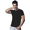 EnricoCoveri 3 t-Shirt Mezza Manica Serafino con Bottoni in Cotone bielastico COVERI Art. ET1510 (3/S, Nero)