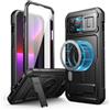 Dexnor Cover Magnetica per iPhone 12 Pro Max Cover, Compatibile con MagSafe [Con pellicola protettiva a 360 ° e staffa],Heavy Duty Protezione Militare Grado Shockproof Custodia Case - Nero