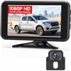 AUTO-VOX Telecamera di retromarcia wireless: monitor da 5 pollici 1080p, doppio canale, installazione in 30 minuti, trasmissione radio digitale stabile, impermeabile IP69K e visione notturna, per SUV