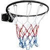 GYMFLEX Anello da basket da 45 cm, stabile con doppia molla e rete per montaggio a pavimento e a parete, in acciaio, per interni ed esterni, nero