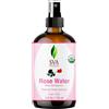 SVA ORGANICS Acqua di rose, certificata USDA (118 ml) 4 Oz- 100% pura e naturale, acqua di rose spray rinfrescante | Cura della pelle, bagno, saponi, cura dei capelli, aroma naturale di rosa