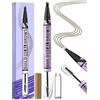 iMethod Matita per sopracciglia e gel per sopracciglia - microblading con punta a 4 forchette e gel Brow trasparente, magica 2 in 1 doppia estremità per sopracciglia piene, marrone