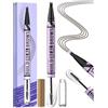 iMethod Matita per sopracciglia e gel per sopracciglia - microblading con punta a 4 forchette e gel Brow trasparente, magica 2 in 1 doppia estremità per sopracciglia piene, marrone scuro