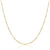 MIORE Collana Donna Argento 925 Placcato Oro 18K, Catena Groumette Fine con Sfere Decorative, 46 cm, Anallergica, Made in Italy, Confezionata in Elegante Portagioie.