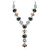 EVER FAITH Collana da donna, stile vintage, stile retrò, a forma di Y, stile bohémien, etnico, multi colore, con perline, con colletto in stile bohémien, colore nero anticato, argento, Metallo