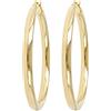 BRONZALLURE Orecchini Donna placcati Oro Giallo 18k - Orecchini a Cerchio Lucidi Anallergici - Diametro 4cm - Gioielli Made in Italy - Idea Regalo Compleanni, Anniversari, Festa Donna, Festa Mamma