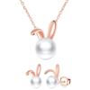MICMIF Set di Gioielli Coniglietto in Argento 925 Collana da Donna con Coniglio & Orecchini di Coniglio, con Perla Bianca, Parure Gioielli Collana Orecchini Set per Donne Ragazza