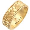 Kuzzoi Anello da uomo lucido, anello a fascia in argento sterling 925 placcato oro, accessorio da uomo con struttura a spina di pesce, anello dorato per uomini di misura 60-66, 061111921, 66.0000