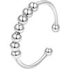 Positiva Jewelry Anello anti-stress da donna - Anello regolabile in acciaio inox 316L, placcato oro 18 carati, sfere mobili, impermeabile, delicato sulla pelle, adatto per lo stress, regalo per le