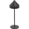 Zafferano, Lampada Amelie, Lampada da Tavolo Ricaricabile e Senza Fili con Controllo Touch, Adatta per Salotto ed Esterni, Dimmer, 2200-3000 K, Altezza 34 cm, Colore Nero