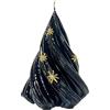 Cereria Di Giorgio - Candela a froma di Albero di Natale con Stelle Oro in Cera - Colore Blu Notte - Altezza 13 cm - Idea Regalo Natale - Artigianale
