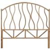 DRW Testiera per letto da 135 a 150 cm, in rattan, mezzaluna, con gambe 153 x 4 x 146 cm