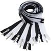 Aerzetix - Set di 8 Cerniere Lampo a Spirale N°5 75cm separabili con cursore Decorativo per Cucito Artigianato Abbigliamento Borse | in Metallo Nylon Poliestere | Colore Bianco e Nero
