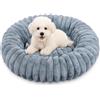 Qoosea Cuccia per Cani Morbida con Peluche Lungo, Lavabile Cuccia Cane Interno con Fondo Antiscivolo, Caldo Cuccetta per Cani e Gatti da Kennel, Addensamento Tappetino Letto Grigio 40cm