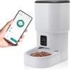 Gugxiom 4L Distributore automatico di cibo per gatti, distributore automatico intelligente WiFi, controllo tramite app, doppio alimentatore,distributore di cibo per gatti e cani (4 litri, ciotola singola)
