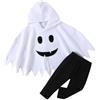 Generico Costume Halloween Bambina Vestito Fantasma Baby Unisex Costumi Cape Costumi con Cappuccio Halloween Completini Ghost per Divertimento Spaventoso Outfit per Cosplay di Zucca Carnevale
