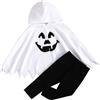 Generico Costume Halloween Bambina Vestito Fantasma Baby Unisex Costumi Cape Costumi con Cappuccio Halloween Completini Ghost per Divertimento Spaventoso Outfit per Cosplay di Zucca Carnevale