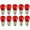 cyclingcolors Lampadina Stop Posteriore, BA15S, 12V, 21W, Rossa, Confezione da 10
