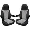 BREMER SITZBEZÜGE Coprisedili in diverse misure compatibili per camper, posto conducente e passeggero. Codice colore: 813, nero-grigio