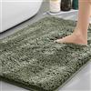 Highdi Tappeto da Bagno Antiscivolo in Ciniglia Morbido Super Assorbente, Tappetino Rettangolare Shaggyin Microfibra, Lavabile in Lavatrice, per Vasca, Cucina, Doccia (Verde Oliva,40x120cm)
