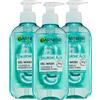 Garnier Skin Naturals Detergente Viso in Gel con Acido Ialuronico e Aloe Vera, Idratante e Rinfrescante, Per Pelle Normale e Mista, 200 ml (3 Unità)