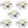 sourcing map COB LED Light Chip Bead 1W 110lm 6000-6500K 20mm 5VDC lampadina a risparmio energetico per riflettori proiettori di ricambio bianco 5Pcs