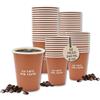 Clotters Bicchieri da caffè usa e getta 50 pezzi - Bicchieri di cartone marrone 240 ml con design elegante per trasportare Cappuccino e Tè, bicchieri per bevande calde o fredde, ufficio, eventi, catering