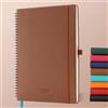 IN-LUXPRO Agenda 2026 A4: Diario ad anelli 29x21,7 cm, Pianificatore settimanale & giornaliero, 12 mesi Gen-Dic, carta 100 g/m², pelle PU Marrone