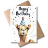WBdesignz Divertente biglietto di compleanno con busta, divertente biglietto di animali con cammello con cappello da festa e colori ad acquerello, biglietto di compleanno per bambini e adulti (DIN A6)