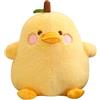 shownicer Peluche a forma di anatra, pera di peluche Kawaii, anatra, cuscino di peluche, regalo per bambini e bambine, 3 anni (giallo, 20 cm)