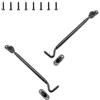 SHENGYIG Gancio porta,2pcs 20.5cm Gancio Chiusura porta Gancio Finestra Chiavistello per porta in legno Acciaio Inossidabile,Nero Gancio Ferma Persiane con Viti di Montaggio per Capanni Porta Finestre