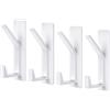 Dntorx 4 portasciugamani senza foratura, colore bianco, gancio adesivo in metallo, extra forte con doppio gancio, autoadesivo, gancio da parete per bagno, cucina, soggiorno