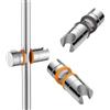 HASLED 2 Pezzi Supporto Soffione Doccia Regolabile 18-25mm - Porta Doccia Senza Viti, Universale per Aste Doccia | Accessori Bagno | Grigio/Arancio