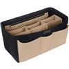 Ropch Borsa portaoggetti interna in feltro con tasche multiple, Nero e beige., XL, Organizer per borse