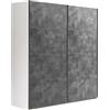 Composad | Armadio della Linea SYSTEMA, Armadio a 2 Ante Scorrevoli, Camera da Letto, (LxAxP) 200x223x67 cm, Colore Bianco e Grigio Tadao, Made in Italy