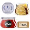 KADAX Piccoli barattoli per conserve da 300 ml, in miniatura per miele e spezie, vasetti per marmellata con coperchio, barattoli ermetici da regalare (frutta, 20 pezzi