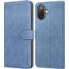Leacckl Cover per Samsung Galaxy A07 4G, Custodia a portafoglio in Pelle PU Premium [Magnetica a Scatto] [Funzione Stand], Blu