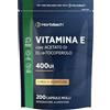 Horbäach Vitamina E 400 UI | D Alfa Tocoferolo da Olio di Semi di Soia | 200 Softgels | Integratore Alimentare di Vitamina E Capsule ad Alto Dosaggio | Facili da Deglutire | di Horbaach