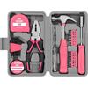 Kmrlofiy Set di Attrezzi Kit 24 Pezzi Set di Utensili Cassetta Attrezzi Manuali per Donne DIY Compatto di Base per Casa e Ufficio in Custodia formato Libro Cassetta Attrezzi