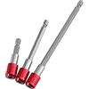 Walfront Prolunga per Punte da Trapano 3pcs 1/4 di Pollice Codolo Esagonale Barra a Sgancio Rapido Presa Cacciavite Porta Punte Barra di Prolunga Magnetica Mandrino Adattatore Set per(Gruppo rosso a tre rami)