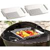 Rosenstein & Söhne 2er-Set Edelstahl-Grill-Schalen für Gemüse und kleines Grillgut, 1 mm