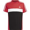 adidas T-shirt maglia maglietta Ragazzi Adidas Rosso Tiberio 3-Stripes Junior Cotone