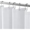 VANZAVANZU Shower Curtain for Bathroom with Metal Hooks Linen Fabric Shower Curtain Heavy Duty Bath Curtain for Wet Room Bathtub Shower Stall, Hotel Quality, Weighted Hem, Waterproof - 122 x 182cm (White)