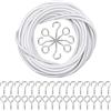 Luabue Filo per Tende 10M Wire Corda per Tende Bianca Cavo per Tende di Plastica Rivestito per Finestre di Barche Tende da Doccia con 20 Golfari e 20 Ganci a Vite per Tende