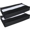 YUEcthynous cassettiera sotto il letto, 2 Pezzi Contenitore Sottoletto Pieghevole,100x50x15cm,con Finestra Trasparente - Maniglia Rinforzata,per Organizer Trapunte Abiti Stagionali(Grigio)