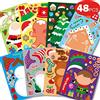 NDLT 48 Fogli Adesivi Natalizi Fai da te per Bambini, NDLT Adesivi Giochi per Feste di Natale Adesivi Decorativi per Bambini Bambini Piccoli Adesivi Bomboniere Fai da te Fai da te Adesivi per Feste