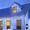 BrizLabs Luci Natalizie da Esterno Cascata, 20M 600 LED Luci Natale Impermeabile 8 Modalità con Spina Luci Natalizie Stringa Luci per Interno, Balcone, Tetto, Giardin, Fest, Bianco Freddo