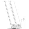 Demkia Lampada a LED ricaricabile da cucina Reglette, USB Wireless Lampada Sensore di Movimento Indoor 3 Colori Dimmerabile Armadio Illuminazione Magnetica Lampada da Armadio per Scala Dressing, 2